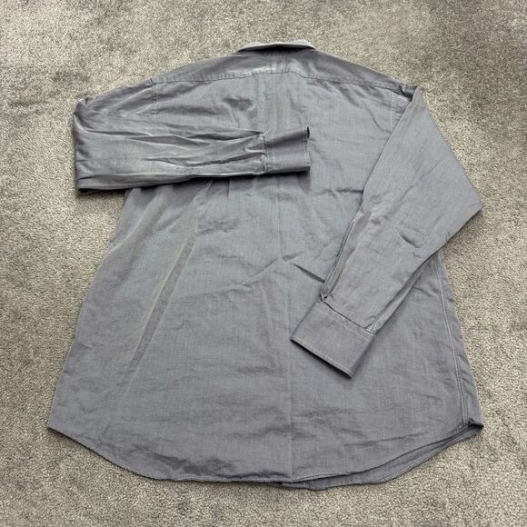 Brooks Brothers Vintage 90s Dress Shirt Mens 16.5 34 Blue Twill Egyptian Cotton - Picture 2 of 14